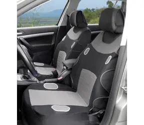 Compass Autopotahy LAS VEGAS černo-šedé / Potahy předních sedadel / sada 2x / opěrky hlavy / polyester