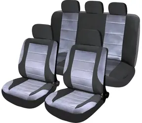Compass Potahy sedadel DELUXE AIRBAG černo-šedá / Sada 9 ks / Velour / Kompatibilní s airbagem