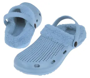 RULYT Pantofle LAGO FUR světle modrá, vel. 41 / Snímatelný kožíšek / Sandálový pásek / Unisex