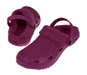 Rulyt LAGO FUR vel. 41 bordó / Obuv s kožíškem / unisex / pantofle i sandály / odepínací kožíšek