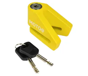 Racceway Zámek kotoučové brzdy 5,5 žlutý / Zámek na kotoučovou brzdu / Průměr čepu 5 mm / Ocelové tělo / 2 klíče