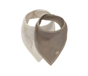 JOLLEIN Bryndáček bandana 2ks Sand, Milky Coffee / bavlněné froté / 37 x 24,5 cm