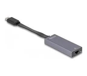 Delock USB Type-C na 2,5 Gigabit LAN šedá / Adaptér / RJ-45 / 5 Gbit/s / Realtek RTL8156B / kompaktní