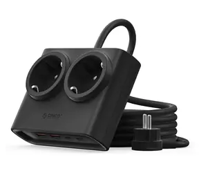 Orico PDC25 černá / Nabíjecí stanice / 2x AC + 2x USB-A + 2x USB-C / 25W