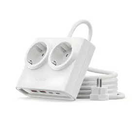 Orico PDC25 bílá / Nabíjecí stanice / 2x AC + 2x USB-A + 2x USB-C / 25W