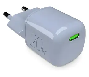 Puro MiniPro světle modrá / Cestovní adaptér / GaN / USB-C / 20 W