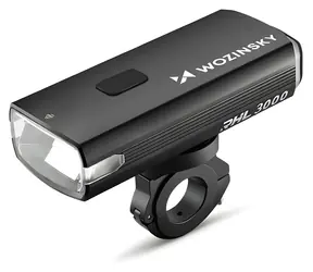 Wozinsky přední světlo na kolo černá / Cyklistické světlo / 3000 lm / USB-C nabíjecí kabel