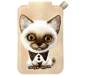 Nimmy Big Eyed Pet 2.0 Cat hnědá / Peněženka na karty / magnetická / stojánek na telefon