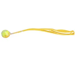 HUHUBAMBOO Házecí hračka s tenisákem 68 cm žlutá / Aport a přetahování