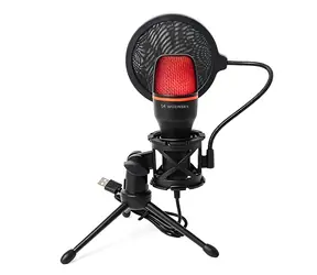 Wozinsky Studio černá / Stolní mikrofon / USB / RGB podsvícení / stojan