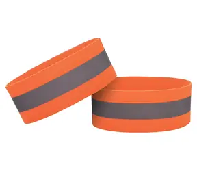 Hurtel Reflexní páska oranžová / Reflexní pásek / Suchý zip / šířka 4 cm / cyklistika a běhání