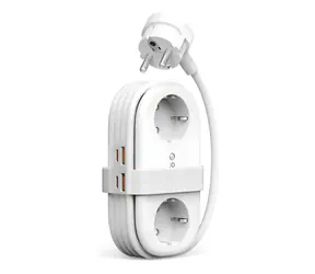 Orico AP3 65W GaN bílá / Nabíjecí panel / 2x AC + 2x USB-A + 2x USB-C