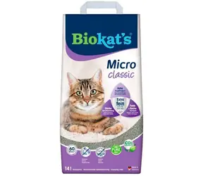 Biokat's Micro Classic / Podestýlka pro kočky / 14 l / 13,3 kg / Přírodní jíl