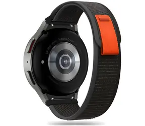 Tech-Protect Nylon Strap černá/oranžová / Řemínek pro Samsung Galaxy Watch / 4/5/5 Pro/6/7/FE / Nylon