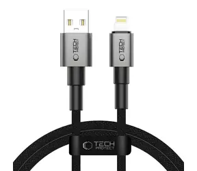 Tech-Protect UltraBoost DNA šedá / Kabel / USB-A - Lightning / 15W / 2,4A / 100 cm