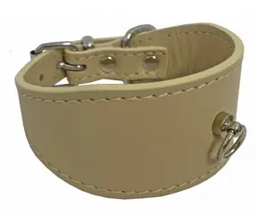 HUHUBAMBOO Obojek EXCLUSIVE béžový XS / Pro chrty / 40 mm x 21-26 cm / Hovězí kůže