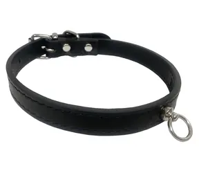 HUHUBAMBOO Obojek Exclusive černý L / 16 mm x 31-44 cm / Hovězí kůže