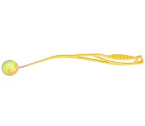 Huhubamboo Házecí přetahovadlo s tenisákem 47 cm žluté / Přetahovadlo pro psy