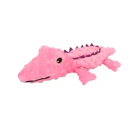 HUHUBAMBOO Hračka pro psy Krokodýl růžová / Mazlící / Polyester / 40x38x8 cm