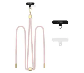 Tech-Protect C2S Rope růžová / Crossbody popruh na telefon / šňůrkový design