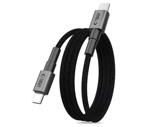 Tech-Protect Ultraboost DNA MagTwist šedá / Kabel USB-C - USB-C / PD 100W / 5A / 200 cm