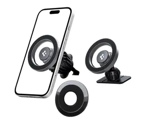 Spigen MFT13 stříbrná / Držák do auta / MagSafe / Palubní deska, mřížka ventilace