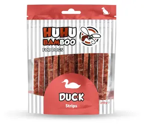 HUHUBAMBOO Kachní proužky / Pamlsky pro psy / sušené / 250 g