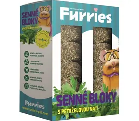 Furries senné bloky z českých luk s petrželovou natí 800 g / Seno pro hlodavce / Bezprašné