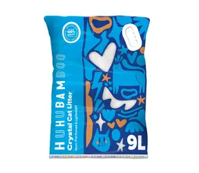 Huhubamboo Podestýlka silikátová pro kočky 9 l / Podestýlka pro kočky / Silikagel / Neparfemovaná