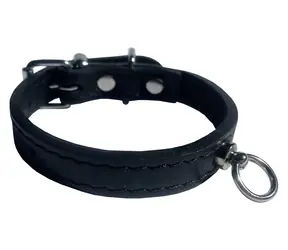 Huhubamboo Exclusive obojek černý XS / Obojek pro psy / 14 mm x 16-22 cm / Hovězí kůže