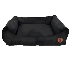 HUHUBAMBOO Pelíšek pro psa CORD černý XL / Polyester / Pro velká plemena