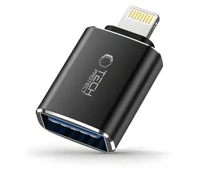 Tech-Protect UltraBoost černá / OTG adaptér / Lightning - USB-A