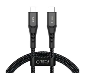 Tech-Protect Ultraboost UB11T černá / Kabel USB-C - USB-C / PD 240W / QC3.0 / 100 cm