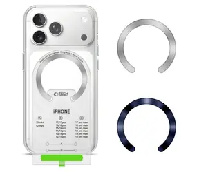 Tech-Protect MMP-210 stříbrná/tmavě modrá / Magnetický kroužek MagSafe / 2 ks / univerzální