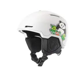 Qunature Dětská lyžařská helma Panda 54-58 cm bílá / Helma / S chrániči uší / Lyžování a snowboarding