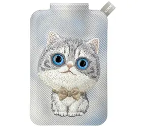 Nimmy Big Eyed Pet 2.0 Cat šedá / Peněženka se stojánkem / Magnetická