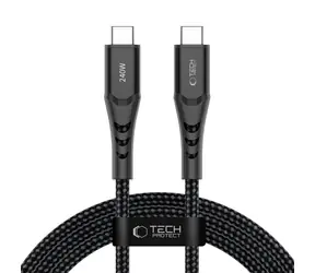 Tech-Protect Ultraboost UB11T černá / Nabíjecí kabel / USB-C - USB-C / PD 240W / QC3.0 / 200 cm