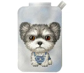 Nimmy Big-Eye Cute Pets 2.0 Dog šedá / Magnetická peněženka na karty / Se stojánkem na telefon
