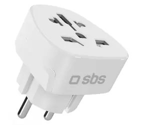 SBS Cestovní adaptér Schuko/EU bílá / Cestovní adaptér / Univerzální