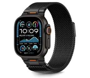 Tech-Protect Milano Vanguard černá / Řemínek pro Apple Watch / milánský tah / 44/45/46/49 mm