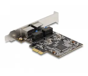 DeLock PCI Express x1 / Síťová karta / 2x Gigabit LAN RJ-45 / Realtek RTL8111H / pro IP kamery