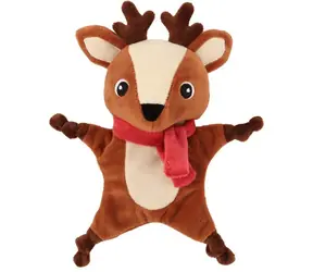 HUHUBAMBOO Hračka pro psy Vánoční sob s červenou šálou / 20 cm