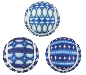 Huhubamboo Vánoční tenisáky 3ks modré / Hračka pro psy / Tenisový míček / 6,3 cm