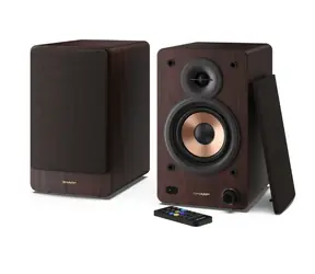 Sharp CP-SS30 hnědá / Reproduktory 2.0 / 60 W RMS / dřevěná skříň
