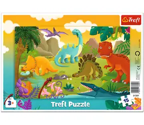 TREFL Puzzle Dinosauři / 15 dílků / 26 x 16 cm / věk 3+