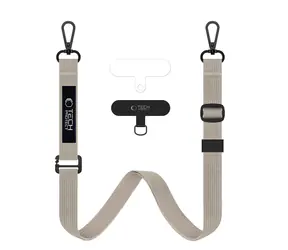 Tech-Protect C65 Rope Crossbody béžová / Popruh na smartphone / Přes rameno / Pletený