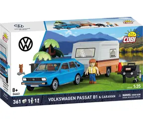 COBI Stavebnice 24643 Volkswagen Passat B1 s karavanem / 1:35 / 361 dílků / 2 figurky