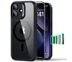 ESR Classic Hybrid MagSafe transparentní černá / Sada krytu a skla / Apple iPhone 17 / MagSafe