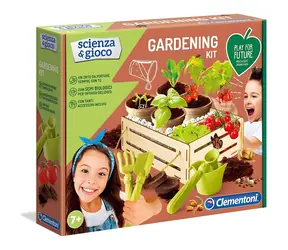 CLEMENTONI Zahradní sada Science&Play / Play For Future / 100% recyklovaný materiál / Dřevěná bedýnka