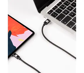 ER POWER USB-C/Lightning kabel černá / Datový kabel / USB-C - Lightning / 2 m / MFi certifikace